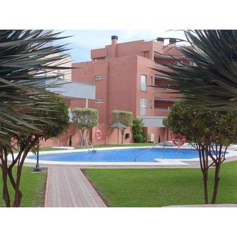 Apto Roquetas. Terraza, Aire acondicionado, Piscina y Playa