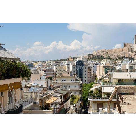 Athen's Balcony view of the Acropolis next metro Fix