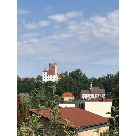 House with castle view & art