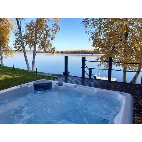 Villa by the river with beach sauna and jacuzzi